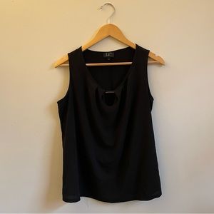 LC Black Tank Blouse w/ Metal Accent